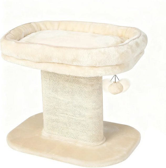 Costway Kratzbaum für Katzen in Beige mit integriertem Spielzeug und Höhe: 50 cm - Bild 1