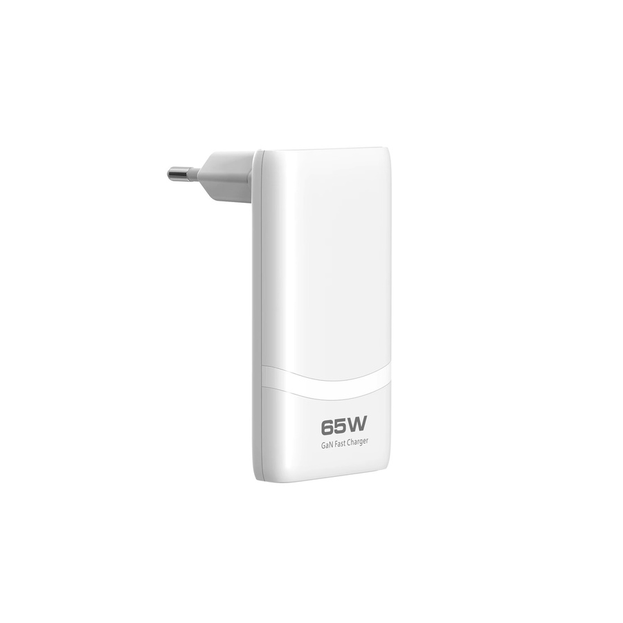 Deepartner GaN USB-C Schnellladegerät 65 W mit zwei Anschlüssen und faltbarem Stecker in Schwarz - Bild 3