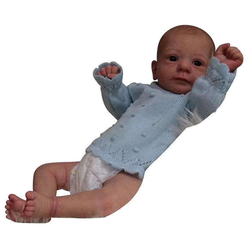 NPK Reborn Baby Puppe Felicia Lebensechte Soft Touch Neugeborene Puppe in Blau - Bild 2