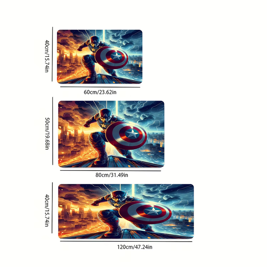 Beast Kingdom Set aus Küchenmatte und Fußmatte mit Marvel Captain America Shield-Aufdruck in Multicolour, weich, extra dick und maschinenwaschbar - Bild 4