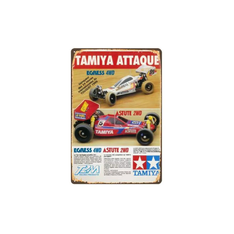 Vintage Metallschild Tamiya Agress Asture Buggy RC Car Poster, B/H: 30 x 20 cm, Mehrfarbig - Bild 2