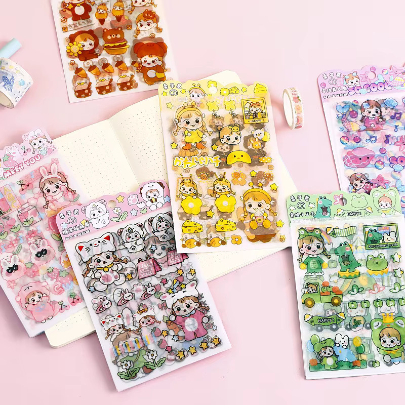 Kawaii Aufkleber Set mit Erdbeere und Kirschblüte in Multicolour für Büro und Schulbedarf - Bild 1