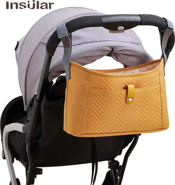 Insular Kinderwagen Organizer in Schwarz zur Aufbewahrung von Windeln und Babyflaschen - Bild 1