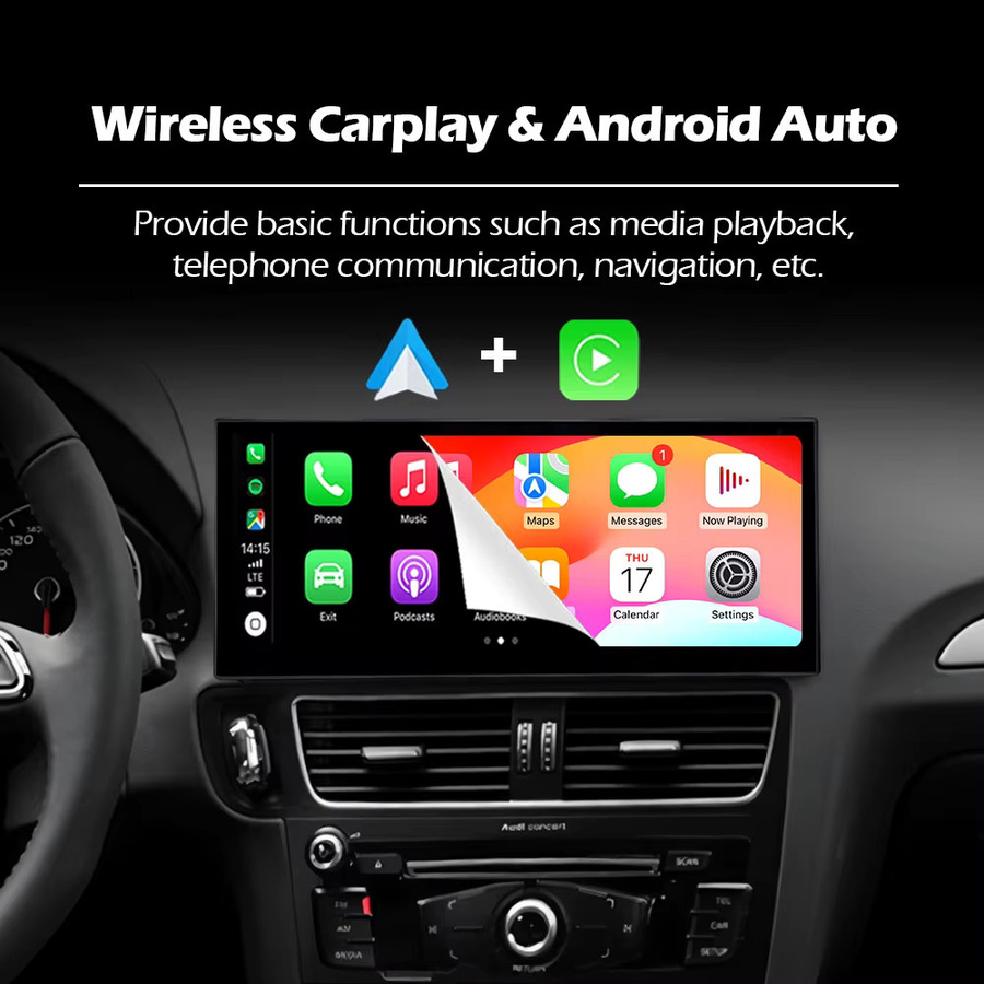 KJ-NAVI Android 15 Multimedia Radio für Audi Q3 2011 - 2018 mit 8 Zoll Touchscreen, Drahtloses CarPlay, GPS Navigation und WIFI in Schwarz - Bild 2