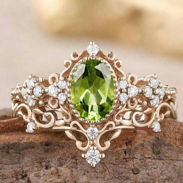 Damenring Kupfer, Roségold, Diamant, Zirkonia, Vintage, Größe 10 - Bild 1