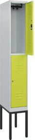 C+P Doppelstock-Spind Classic PLUS mit Zylinderschloss, 1 Abteil, Viridingrün, H x B x T: 212 x 30 x 50 cm - Bild 1
