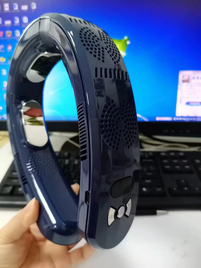 Tragbarer Mini-Halsventilator CREAROMA mit 6000mAh Akku, USB wiederaufladbar, Blau - Bild 4