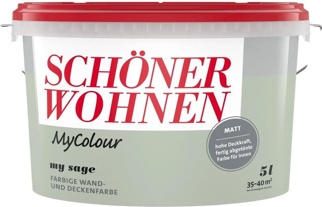 Schöner Wohnen Wand- und Deckenfarbe My Colour My Sage Matt, Grün, 5,0 l - Bild 1