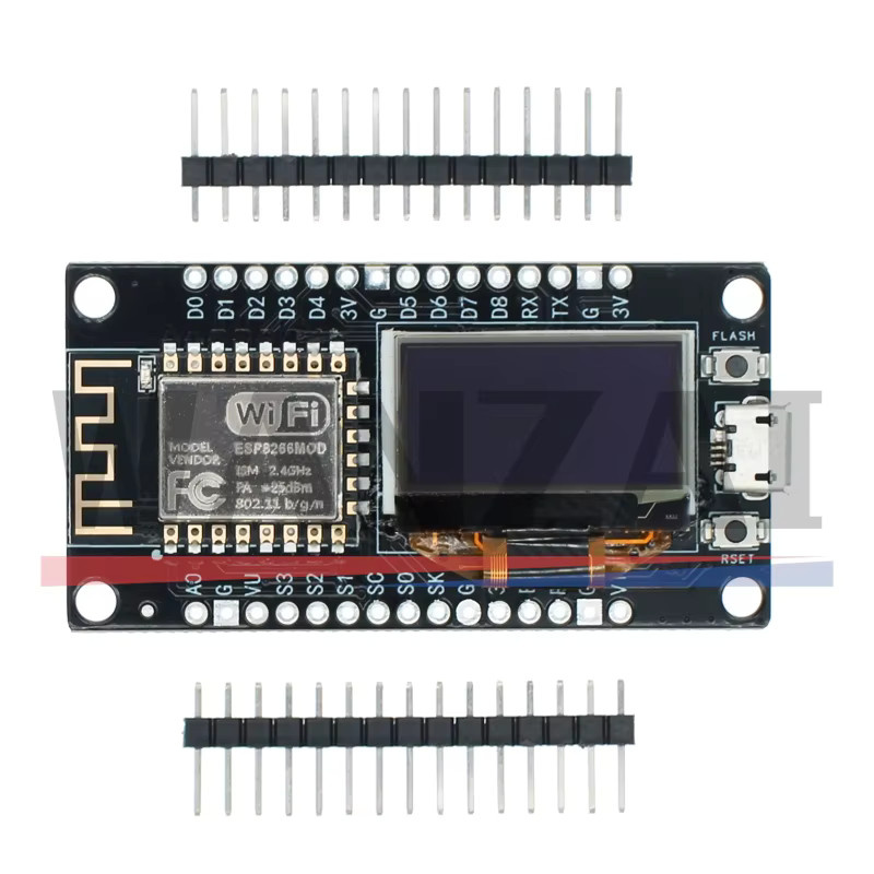 AITEWIN ROBOT NodeMCU ESP8266 Entwicklungsboard mit 0,96 Zoll OLED-Display, ESP-12F WiFi-Modul und USB-C Anschluss in Schwarz - Bild 2