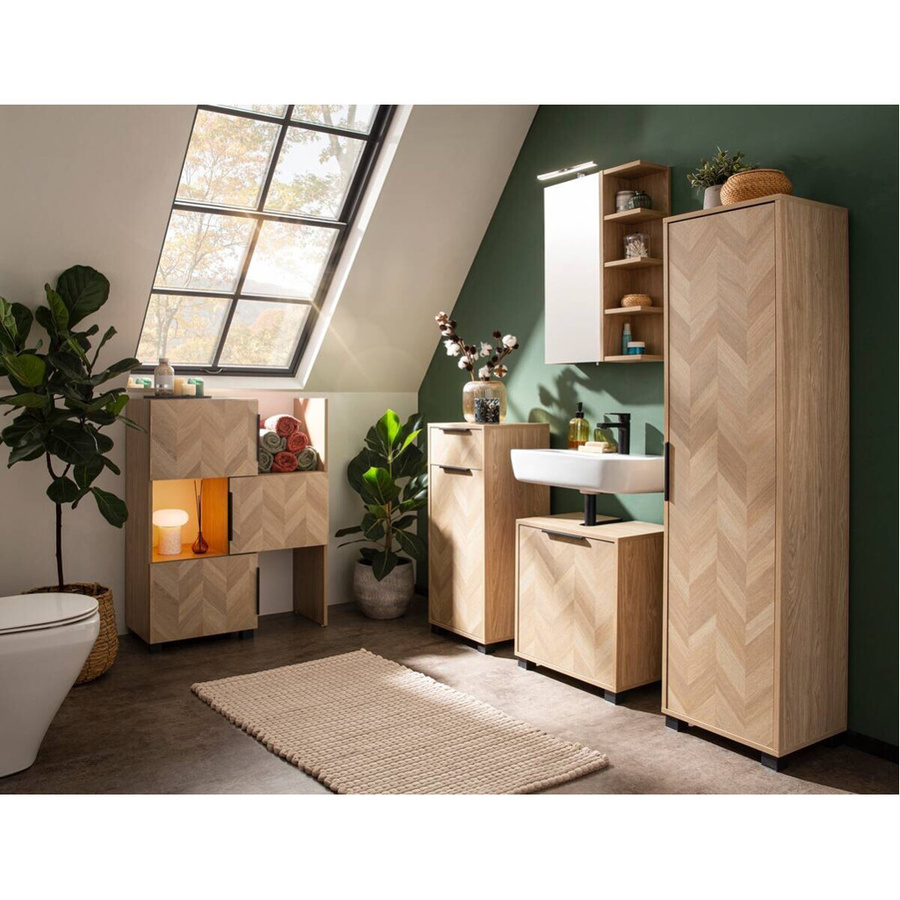 Schildmeyer Hochschrank Piazza Eiche Nachbildung, Farbe Braun, B/H/T: 40,3 x 157,8 x 33 cm - Bild 5