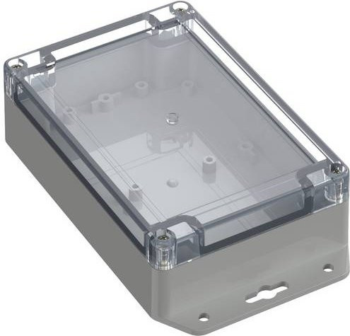 TRU COMPONENTS Flansch-Gehäuse TC-10860760 aus ABS-PC in Lichtgrau, B/T/H: 150 x 100 x 45 mm - Bild 1