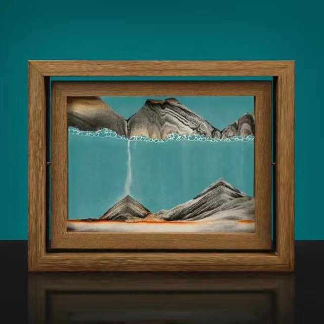 Kreative 3D Sandmalerei aus Massivholz und Glas in verschiedenen Farben zur Dekoration für dein Wohnzimmer oder Schlafzimmer - Bild 1