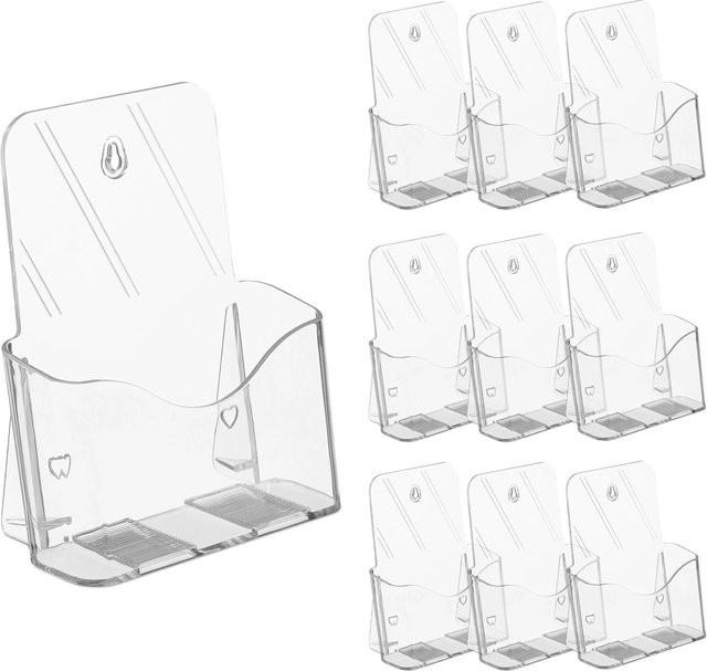 Relaxdays Prospektständer 10er Set aus Acryl in Transparent, wandmontierbar für DIN A5, B/T/H: 20 x 17,5 x 8,5 cm - Bild 1