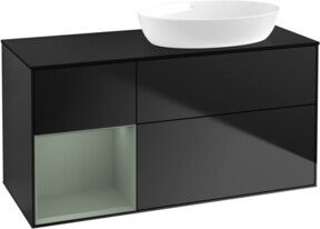 V&B Waschtischunterschrank Finion mit Wandbeleuchtung, Blau lackiert, Breite: 120 cm, Tiefe: 50,1 cm, Höhe: 50,1 cm - Bild 1