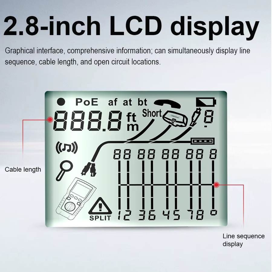 UNI-T UT685A TDR Kabeltester Kit Netzwerkkabel-Lokalisierungsgerät und Drahtverfolger in Rot für RJ45 und RJ11 - Bild 2