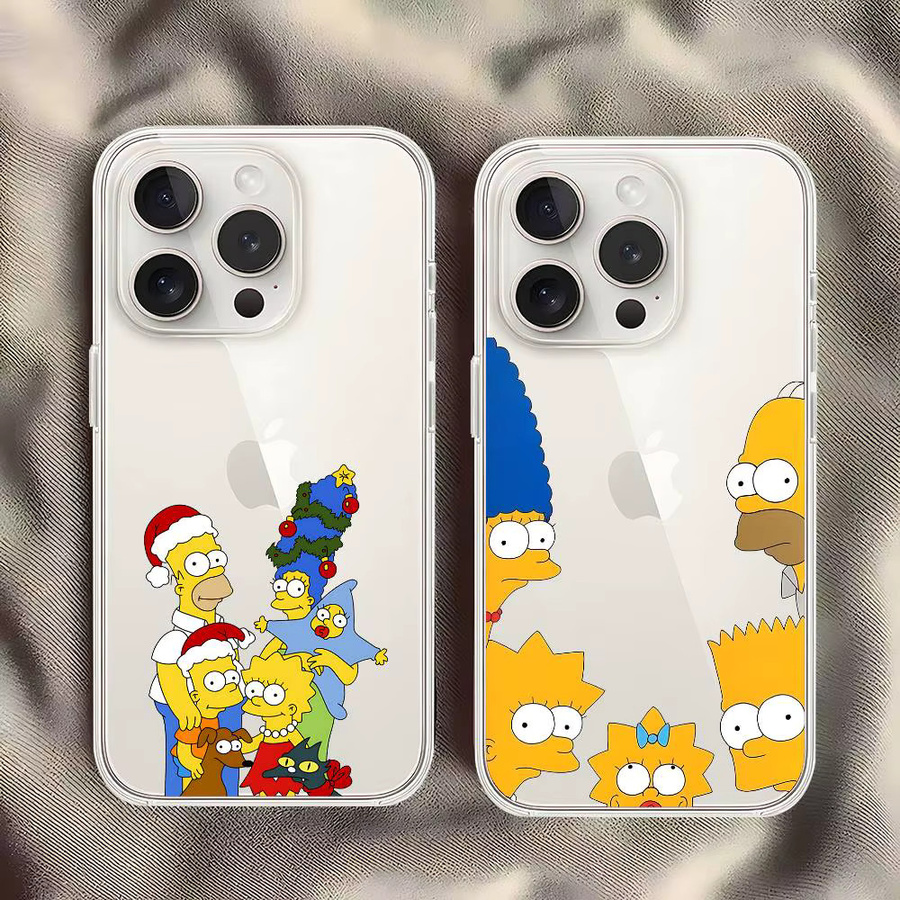 Mesuca Transparente Handyhülle mit Simpsons Motiv für iPhone 11 bis iPhone 17 Pro Max und Mini, Stoßfeste Weiche Schutzhülle - Bild 2