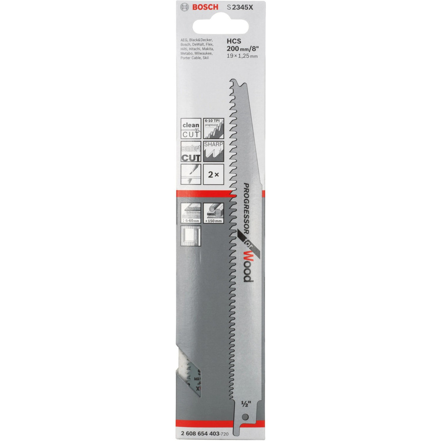 Bosch Säbelsägeblatt S 2345 X Progressor for Wood für Holz und Metall, 2er-Pack, Farbe: Silber - Bild 2