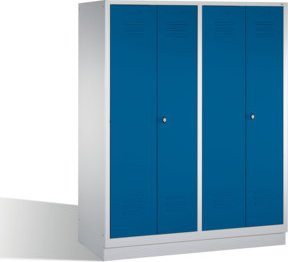 C+P Doppelspind Classic auf Sockel mit 4 Abteilen, Front Enzianblau und Korpus Lichtgrau, H x B x T: 180 x 159 x 50 cm - Bild 1