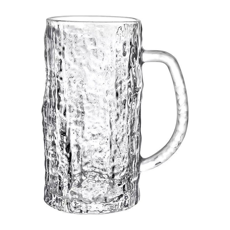 Bierglas mit Gletscher-Rindenmuster aus Glas in Transparent, Höhe: 15,7 cm, Durchmesser: 7,5 cm - Bild 3