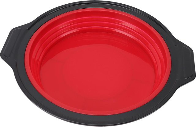 Faltbare Silikon Kuchenform von CosyHome in Rot, runde Backform mit Schnellverschluss für Schichtkuchen und Käsekuchen - Bild 1