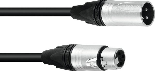 PSSO DMX XLR 3-pol Kabel mit Neutrik Steckern in Schwarz, Länge: 10 m - Bild 1
