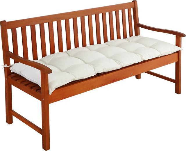 Detex Bankauflage Beige/Weiß, wetterfest und wasserabweisend, B/T/H: 145 x 45 x 8 cm - Bild 1