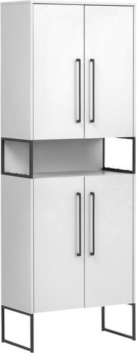 Schildmeyer Hochschrank Limone weiß mit Soft-Close-Türen und Regalböden, B/H/T: 65,2 x 183,4 x 33,1 cm - Bild 1