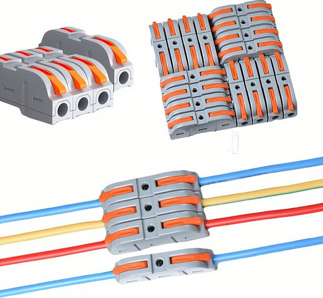 ELECAPITAL Kompakte Kabelverbinderhebel-Verbindungsmutter in Grau für 28–12 AWG Schaltkreise - Bild 1