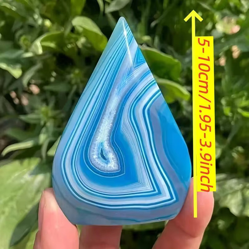CrystalHola Blauer Achat Wassertropfen-Ornament aus Naturstein zur Tischdekoration - Bild 2