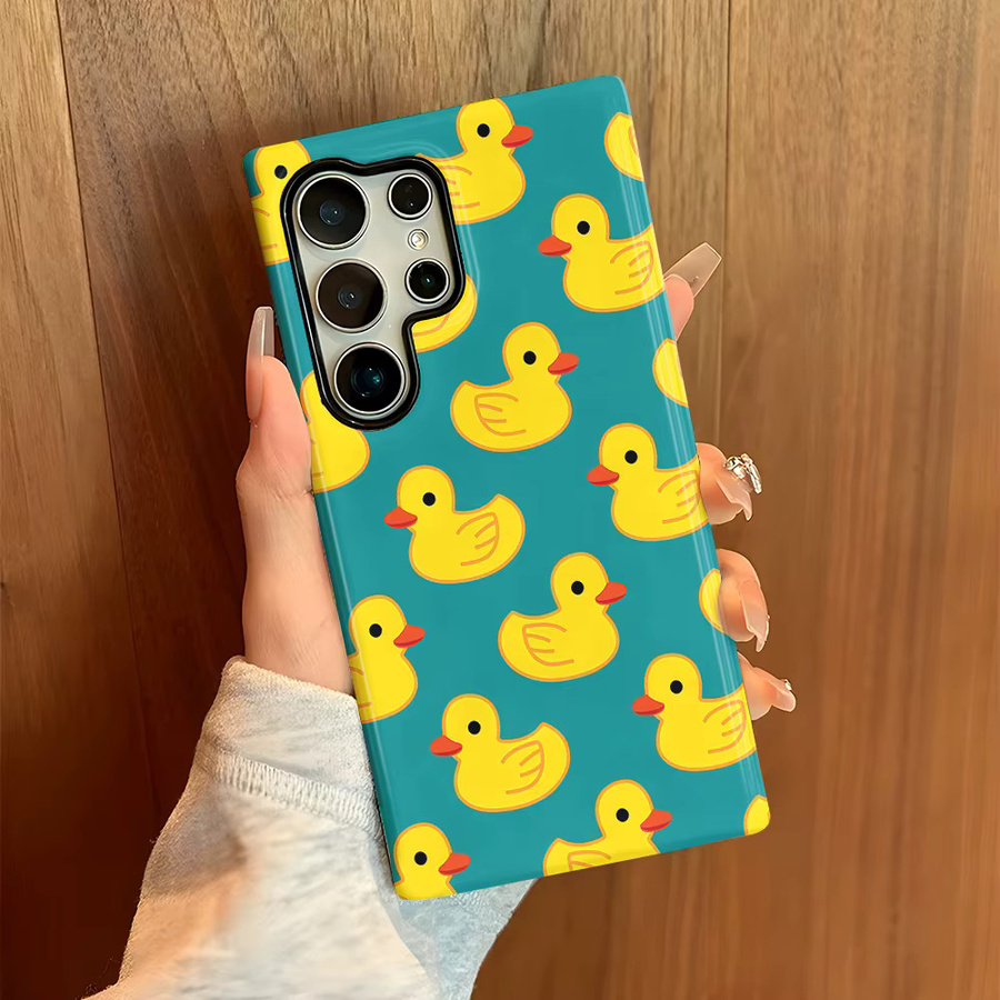 Gelbe Handyhülle mit Enten-Design für Samsung Galaxy S26 S25 S24 S23 S20 FE A56 A36 Ultra, glänzende HD Hartschale - Bild 2
