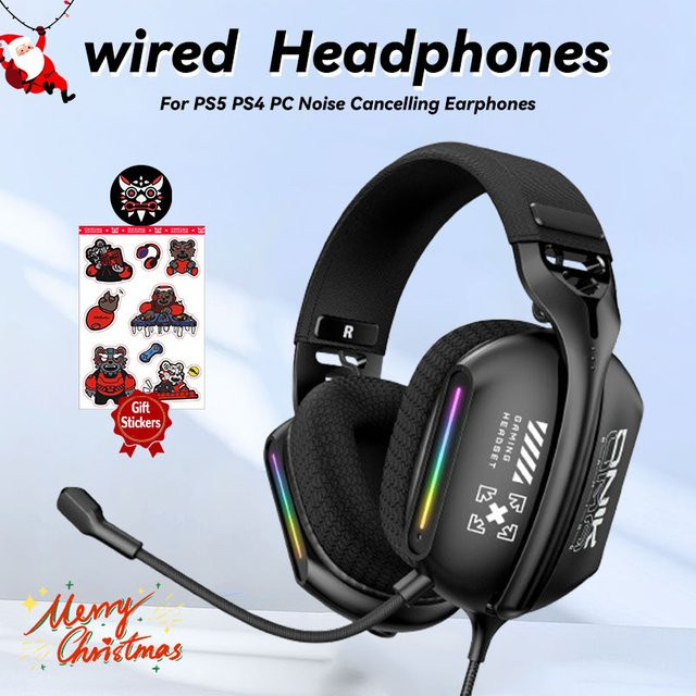 ONIKUMA Gaming Headset X12 mit Geräuschunterdrückung und Mikrofon, kabelgebunden, 3,5 mm Jack, Schwarz - Bild 1