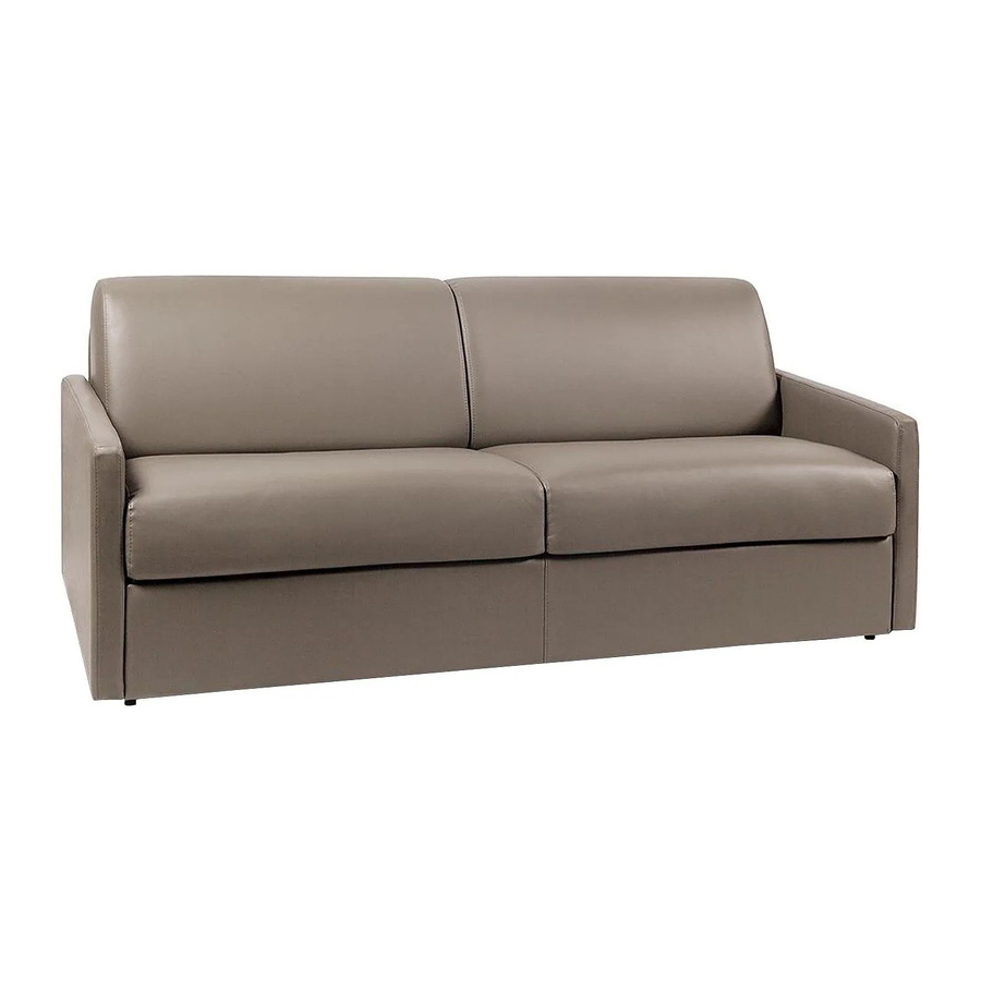 Vente-unique Schlafsofa Calife in Taupe mit Kunstlederbezug und Schaumstoffpolsterung, Breite: 190 cm - Bild 2