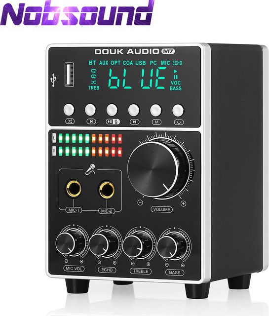 Nobsoudn M7 HiFi Bluetooth Karaoke Verstärker in Schwarz mit optischem Anschluss und USB Player - Bild 1