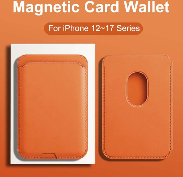 VOUVI Magnetischer PU-Kartenhalter und Brieftasche für iPhone 17 16 15 14 13 12 Pro Max in Schwarz und Grün - Bild 1