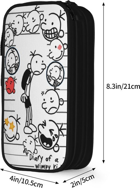 Doppellagige Federtasche Tagebuch eines kleinen Hosenscheißers von Fancy Style Studio in Weiß - Bild 1