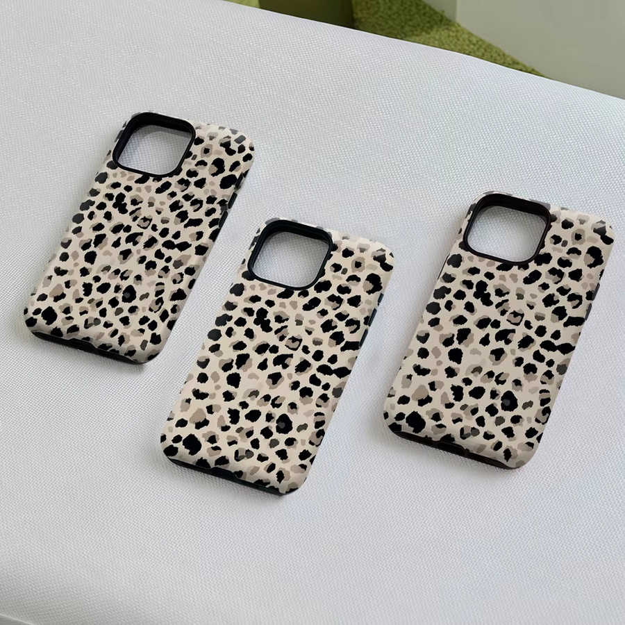 Robuste doppelschichtige Handyhülle mit Leopardenmuster für iPhone 17 16 15 14 13 Pro Max Plus von Potdemiel in Multicolour - Bild 4