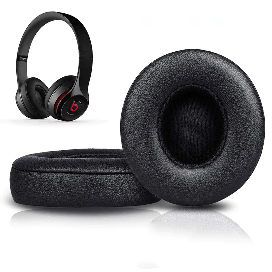 2er-Set Leder Kopfhörer Ersatz-Ohrpolster für Beats Solo 2.0 und 3.0 Wireless in Grau - Bild 2