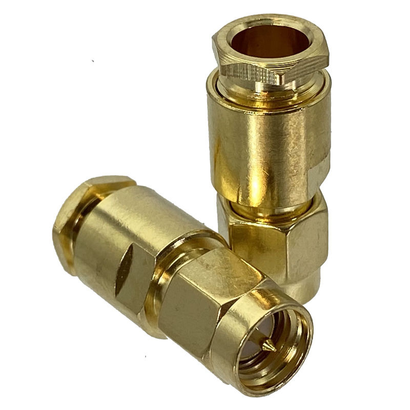 SMA Stecker Klemme gerade für RG58 RG142 LMR195 RG400 Koaxialkabel in Gold - Bild 3