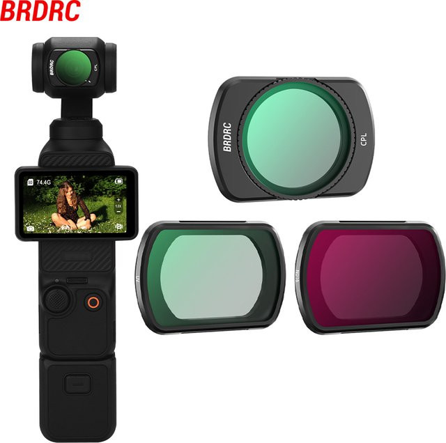 BRDRC Pocket 4 Magnetisches UV CPL ND16 Linsenfilter-Set in Schwarz für DJI Pocket 3 Creator Combo Vlogging Video und Fotografie Zubehör - Bild 1