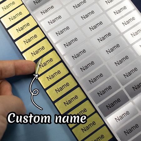 Personalisierte Namensaufkleber in Gold für Kinder und Kita, individuelle Etiketten aus Papier als anpassbare Geschenke