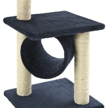 vidaXL Katzen-Kratzbaum aus Sisal mit integriertem Spielzeug in Dunkelblau, Höhe: 65 cm - Bild 3