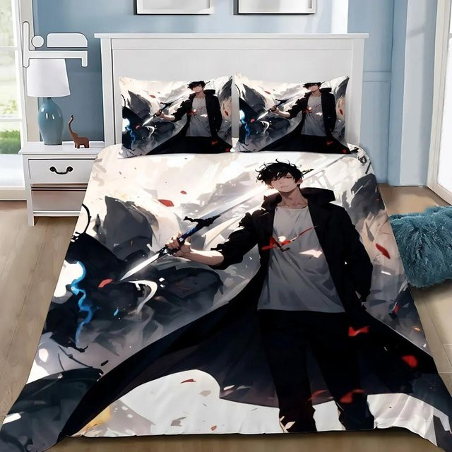 Bettwäscheset Solo Leveling von Lodestar mit Bettbezug und Kissenbezug, Mehrfarbig, B/T: 140 x 200 cm - Bild 1