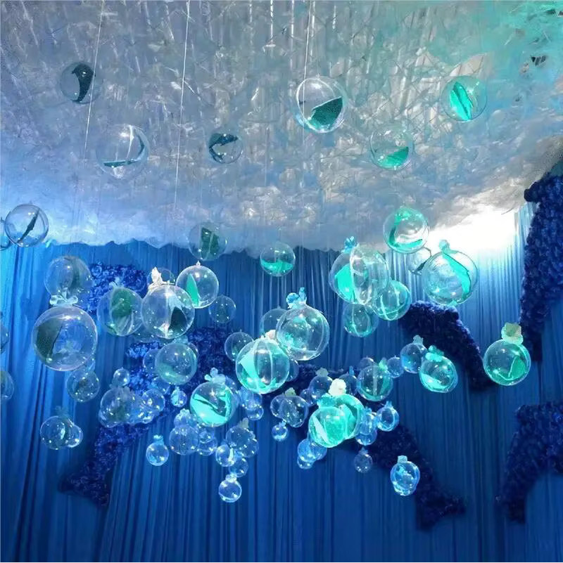 10 Stück durchsichtige Acrylkugeln aus Kunststoff für DIY Bastelarbeiten, befüllbare Kunststoffornamente in Transparent für Hochzeit, Party und Heimdekoration - Bild 2