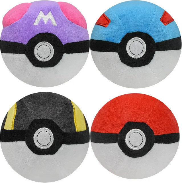 DUODUOBAO Pokémon Poké Ball Stofftier Plüsch Puppe, 4-teiliges Set - Bild 1