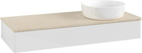 V&B Waschtischunterschrank Antao mit Beleuchtung, Weiß lackiert, B/T/H: 120 x 50 x 19 cm - Bild 1