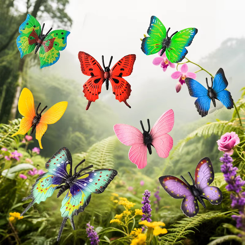 Oenux Schmetterling Modell Monarch Schwalbenschwanz als Gartenfigur und Lernspielzeug für Kinder in Multicolor - Bild 3