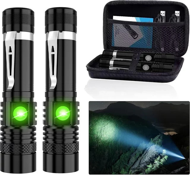 XIWANGFIRE T6 LED Taschenlampe mit Zoom, 800 Lumen, wiederaufladbar, Schwarz - Bild 1