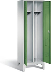 C+P Spind Classic mit Resedagrün Front und lichtgrauem Korpus, H: 185 cm, B: 61 cm, T: 50 cm - Bild 1