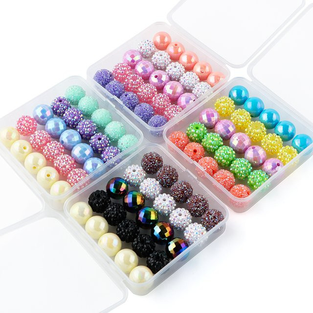 Sunrony Schmuck-Set, Harz, Bay Berry Ball, Strass, Perlen, Acryl - Bild 1