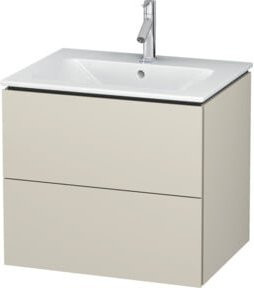 Duravit L-Cube Waschtischunterschrank wandhängend mit 2 Schubladen, Beige matt, B: 62 cm, T: 48,1 cm, H: 55 cm - Bild 1